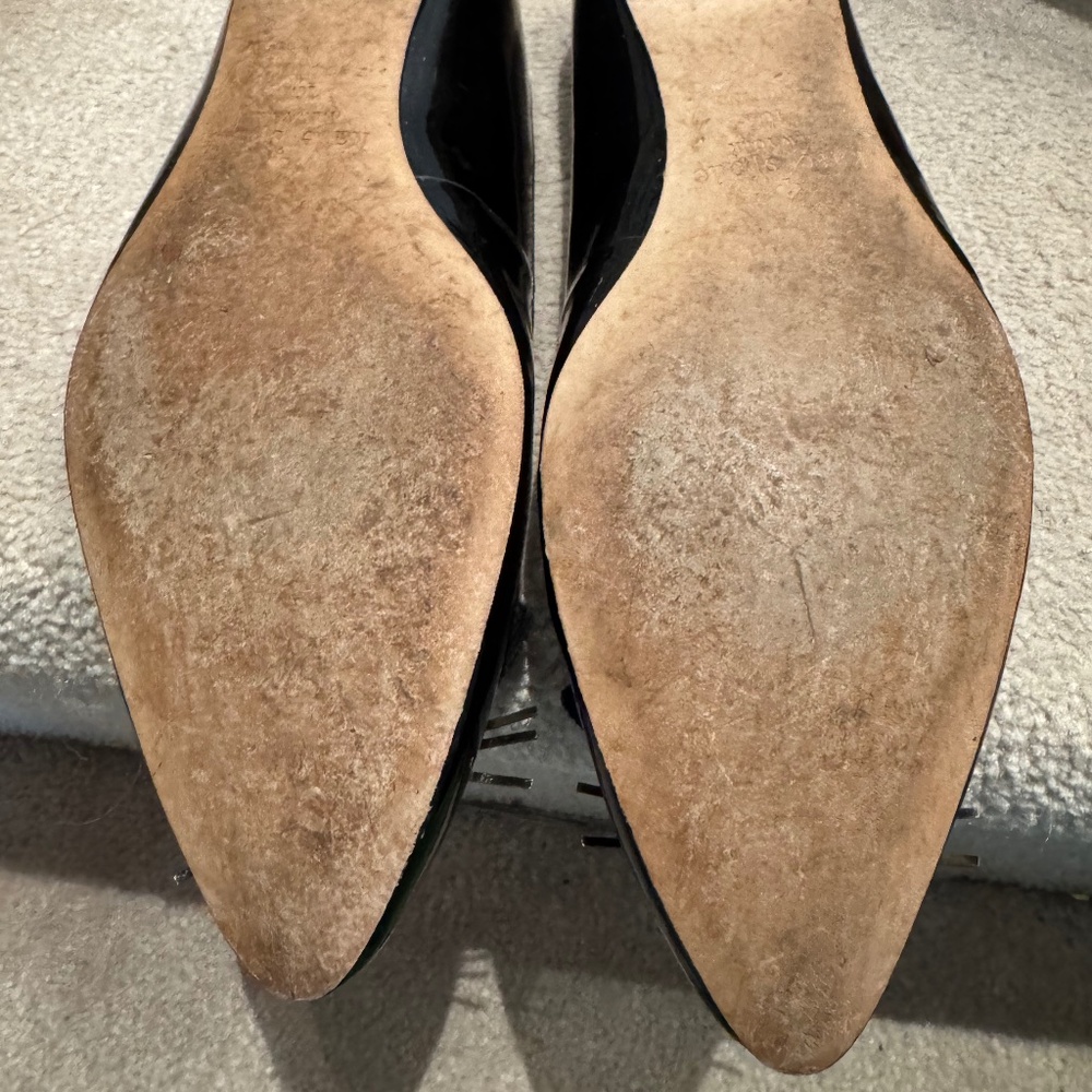 RARE kate spade NATASHA Black Patent Pointed-Toe Cat Face Flats - Picture 8 of 12